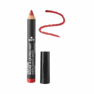 Crayon rouge à lèvres mat rouge baiser certifié bio – 2 g – Avril