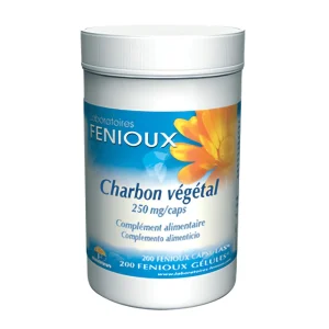 Charbon Végétal – 200 Gélules – Laboratoires Fenioux