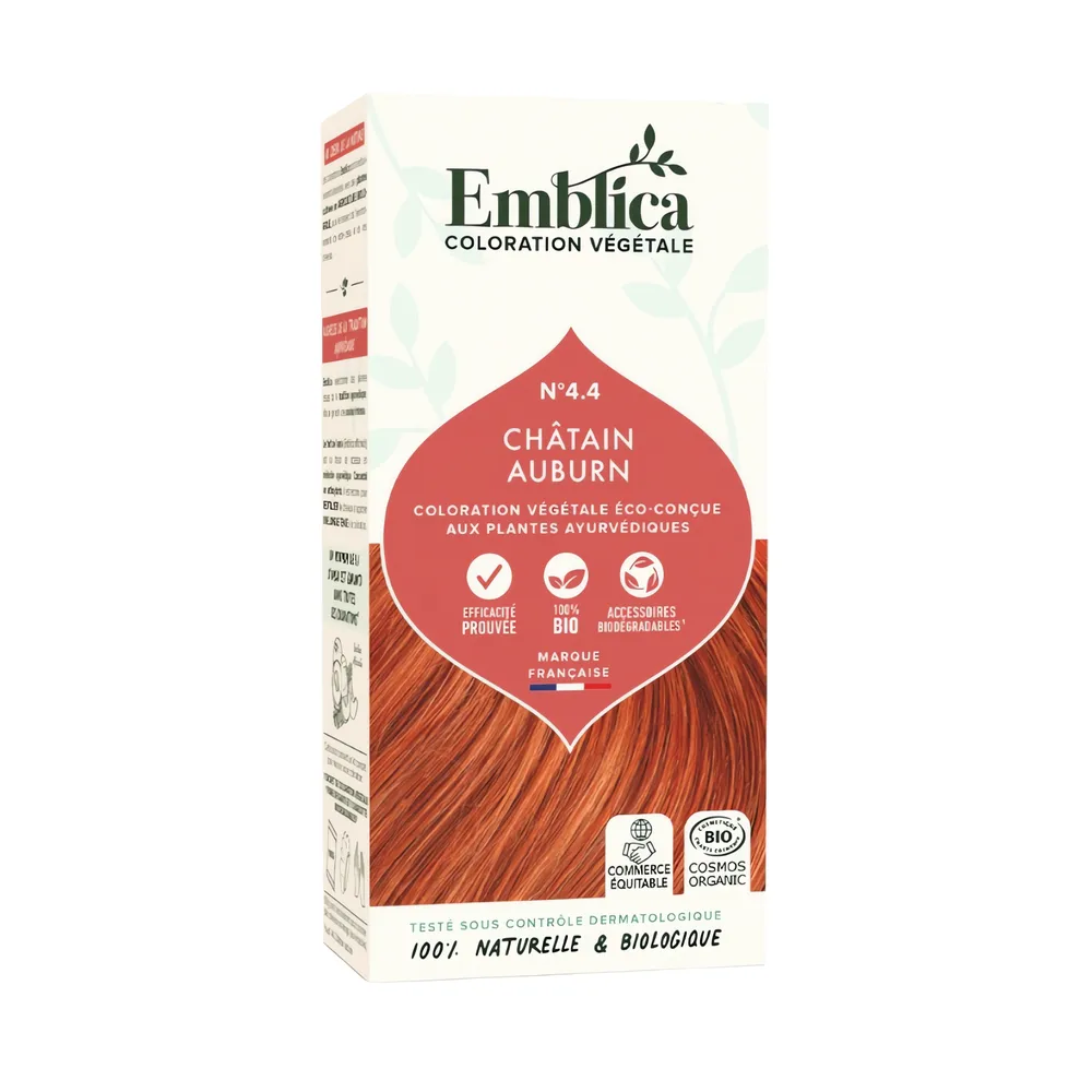 Coloration végétale 4.4 Chatain auburn – 100g – Emblica – Image 2